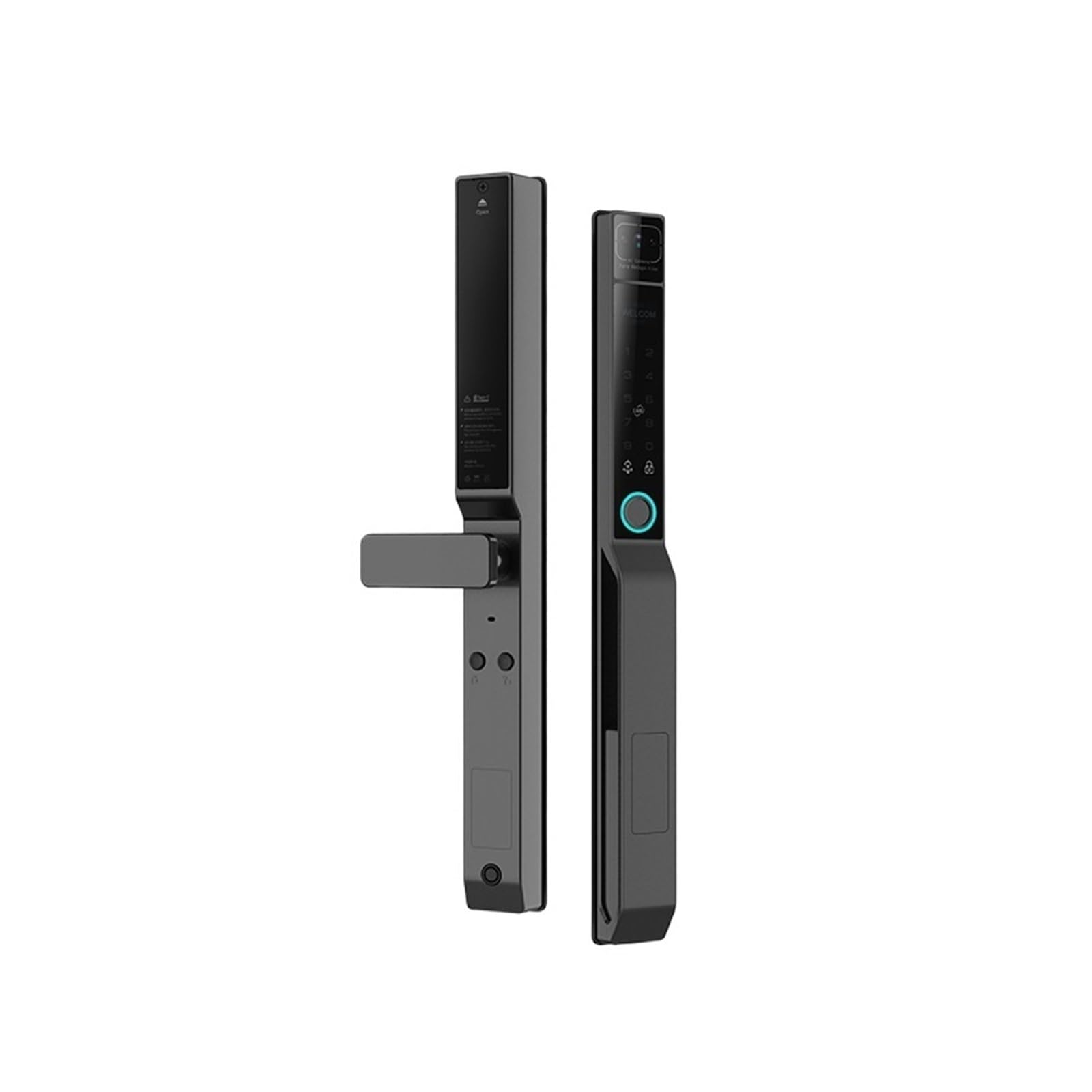 DIGNIFE Smart Door Lock, Fully Automatic 3D Face Recognition Fingerprint Smart Lock for Broken Bridge Aluminum Courtyard Door(Nero,01)