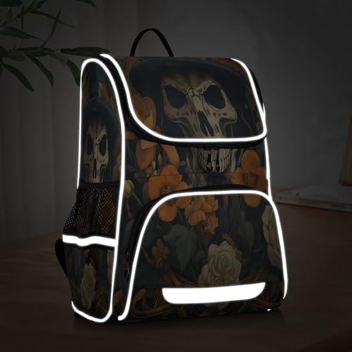 Sac à dos crâne violet pour étudiant à grande capacité - 5
