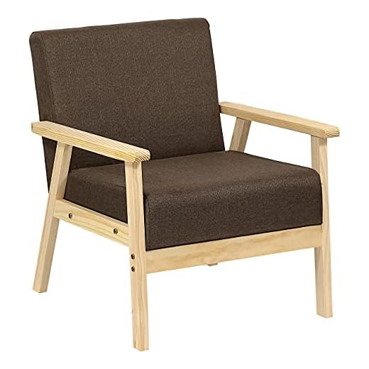 Totò Piccinni Poltrona WOOD con struttura in legno di abete naturale non trattata (Marrone, Poltrona)