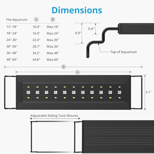 NICREW C10 24/7 LED Aquarium Light for Plants, 48-60 Inches, 36W, Full Spectrum Fish Tank Light with Timer, Brightness Adjustable by NICREW - Image 5