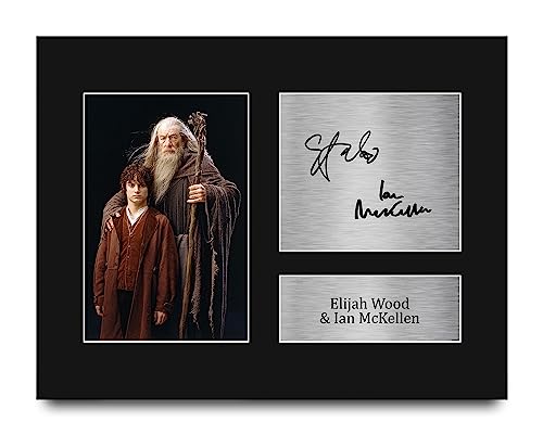 HWC Trading Elijah Wood & Sir Ian McKellen Lord of the Rings Gifts Printed Signed Autograph Picture for Movie Memorabilia Fans - US Letter Size