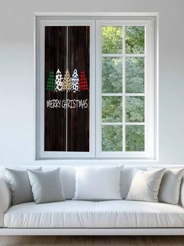 Película decorativa para ventana con diseño de árbol navideño miniatura 3