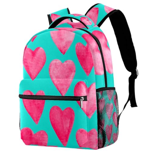 Sac à dos d'école motif cœur rose, le cadeau idéal pour adolescentes