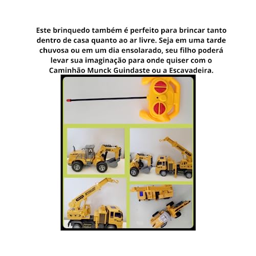 Brinquedo com Controle Remoto Caminhão Guindaste ou Trator - Work Trucks MIURI (Caminhão Guindaste)
