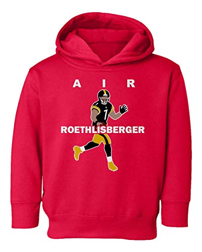 Baku Apparel Pittsburgh AIR Roethlisberger Football Little Kids Girls Boys Toddler Hooded Sweatshirt (Red, 5T)