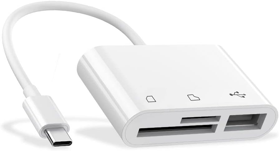 RayCue USB C to Micro SD TF Memory Card Reader, 3-in-1 USB C Camera Card Reader Adapter for iPhone 15 16 17 Pro Max,iPad Pro, MacBook Pro/Air, Chromebook XPS, Galaxy S10/S9 and More USB C Devices