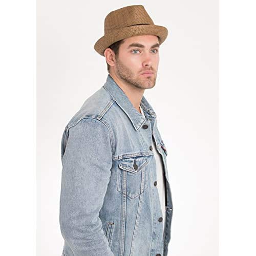Peter Grimm Depp Natural Straw Fedora - Brown (L/Xl) #TOP1