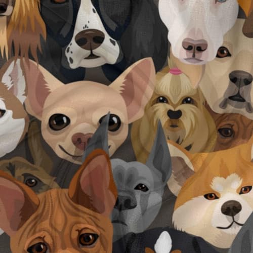 Animal Dog Pattern Silk Like Head Scarf for Women 23.6” Square Satin Hair Scarf Fashion Print Pattern Scarves Silk Feeling Neckerchief Bandana Lightweight Handbag Accessories3