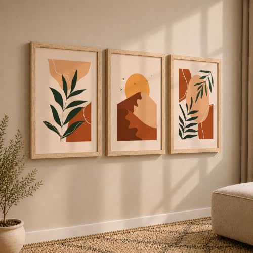 Image of NoWorries Boho Art Wall Paintings | Multicolor Framed Minimalist Wall Hangings for Living Room & Home Decor | Poster Art Prints (Art-15, 25x37inch)