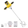 SILVEL Cement Mixer, 2300W Handheld Electric Concrete Mixer, Portable Mortar Mixer with 6 Adjustable Speed, 110V Mud Mixer for Mixing Mud, Cement, Mortar, Paint, Fodder