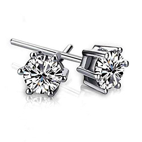Boucles d'oreilles femme 6 griffes couronne blanches évitant la perte de pierre