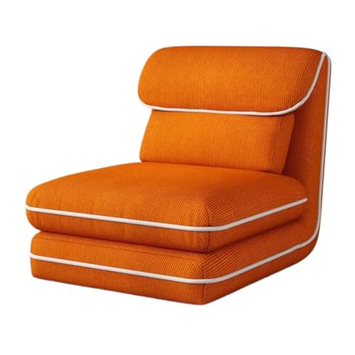 Canapé de sol confortable convertible orange et fauteuil d'appoint - 2