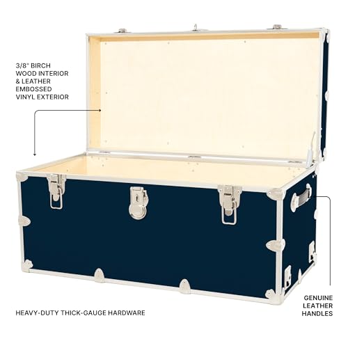 Rhino Trunk & Case Classic XXL Home Storage & College Trunk With Wheels - 36”x18”x18”, Seats 1500+ lbs, Soft-Close Lid. USA Made Secure Dorm Furniture, Organization, Steamer Style Blanket Chest by Rhino Trunk & Case - Image 3