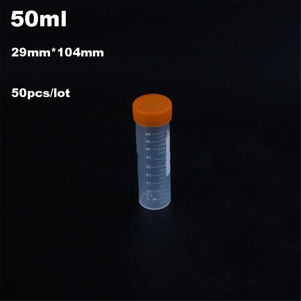 Vetreria da laboratorio 50 pezzi/lotto 29×104 mm 50 ml provetta da centrifuga in plastica con tappo a vite e fondo piatto, contenitore trasparente da laboratorio