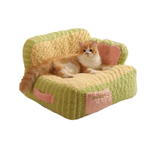 VIDECOR Sofá Cama para Gatos a La Moda, Sofá para Gatos: Camas Grandes y Esponjosas Anticolapso para Gatos, Muebles para Gatos, Sofás para Gatos en Forma de Nube con Fondo Antideslizante,B