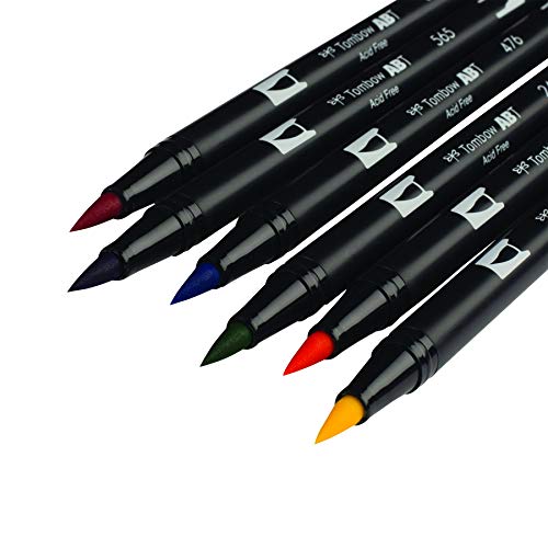 Image of Tombow Dual Brush Pen Set, 6-Pack, Primary Colors (56162)