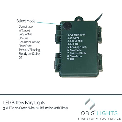 Qbis M30STR-BAT-WW-GR-MF 30 Led Battery Operated Christmas Lights thumb #6