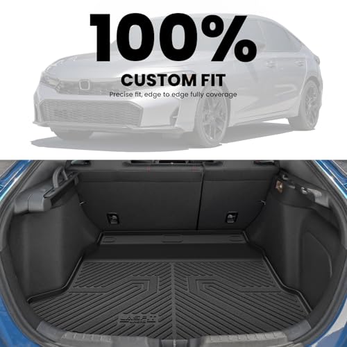 Image of LASFIT All Weather Cargo Mats for Honda Civic 2022-2026 - Hatchback | Full Surround TPE Mats, Tall Walls, 3D Custom Fit, Non-Slip, Easy Clean, Tool-Free Install, Vehicle-Specific Accessories