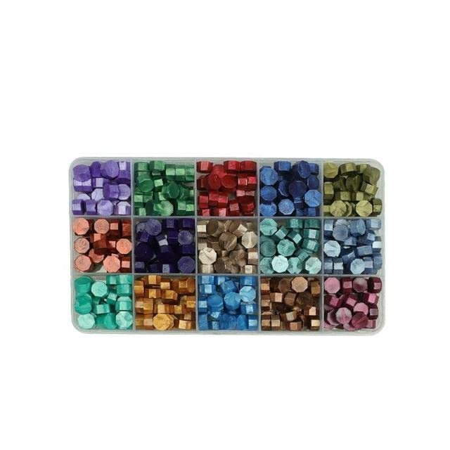 pieczęć lakowa, Zestaw narzędzi do robienia starożytnych pieczęci lakowych - pudełko z 12-15 kratkami pieczętowania fasolkami i koralikami