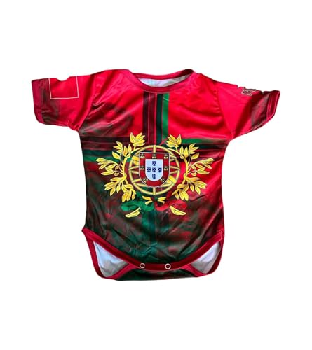 Personalized National Soccer Baby Bodysuit – Custom Infant Onesie Jersey for Boys and Girls (Portugal, M)