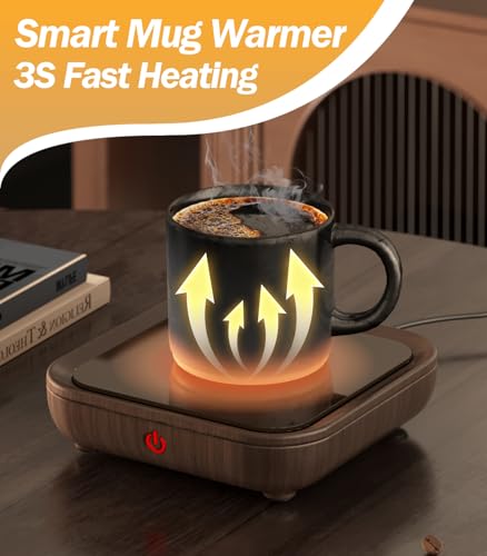 Image of Kepwam Coffee Mug Warmer Smart Cup Warmer - Excellent Heating & Highest Temp Setting & Light Indicator, Coffee Warmer for Desk Auto Shut Off, Candle Warmer Plate for Beverage, Gifts for Women Men Mom