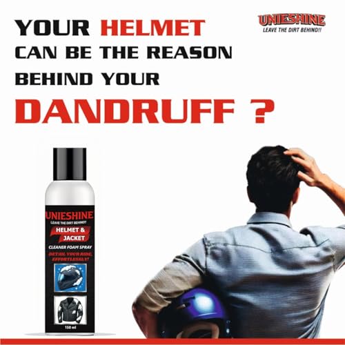 Image of Helmet & Jacket Cleaner Foam Spray 150ML | Quick-Dry No-Rinse Formula | Cleans Helmets, Jackets and Riding Gear | Removes Dirt, Sweat and Odor | Safe on Leather, Fabric and Plastic