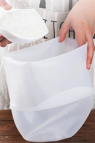 OLLEVRA Büyük Hamur Torbası Silikon Şeffaf Hamur Yoğurma Torbası Ekmek Makarna Mantı Hamuru