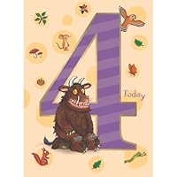 Danilo Promotions Limited Age 4 Birthday Card, The Gruffalo Age 4 Birthday Card, Birthday Card for Age 4 The Gruffalo, 4th Birthday Card,Multi,210 x 290 mm