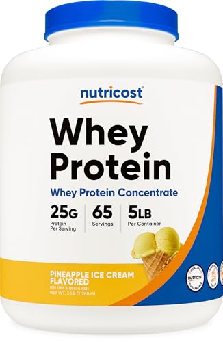 Nutricost Whey Protein Powder Pineapple (5 LBS) - Gluten-Free GMO-Free from Whey Protein Concentrate