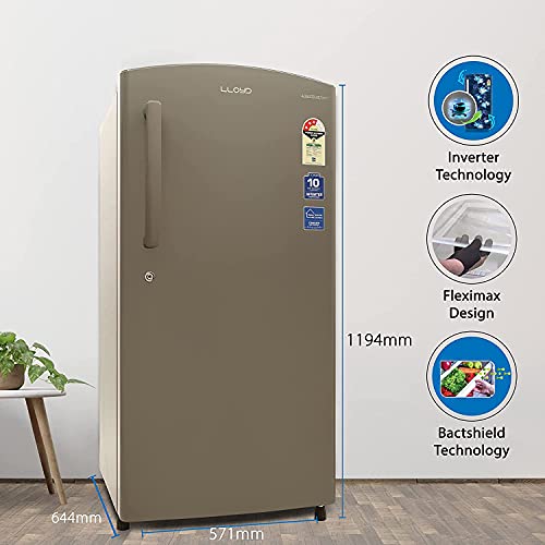 Image of Havells-Lloyd 200 L 3 Star Inverter Direct Cool Single Door Refrigerator Appliance (GLDF213SRGT2EB Royal Grey)