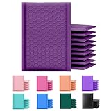 Yens Poly Bubble Mailers 4x8 50 Pack Purple Waterproof Self Seal Adhesive Shipping Bags, Cushioning Padded Envelopes for Shipping, Mailing, Packaging Usable 4x7