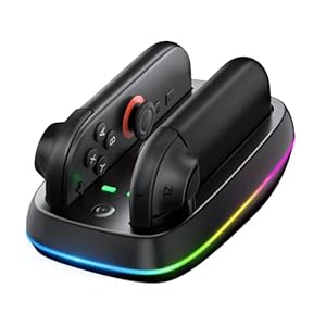 GagaKing Controller Charging Dock for Nintendo Switch 2, Joy Con Charger Station with 9 RGB Light Mode &LED Indicator, 2.5H Fast Charging Space-Saving Storage Stand for Switch 2 Joy Con Accessories