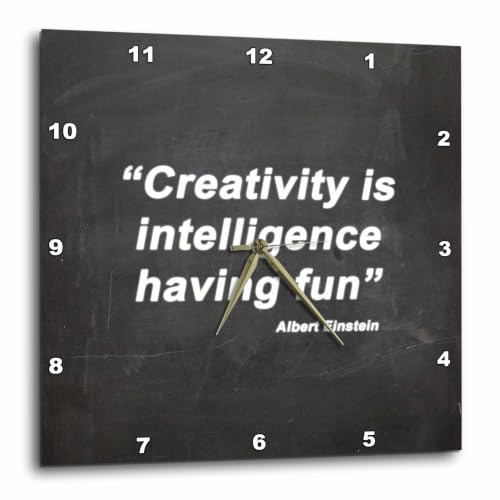 3dRose DPP_173269_3 Creativity is Intelligence Having Fun, Quote Wall Clock, 15 x 15