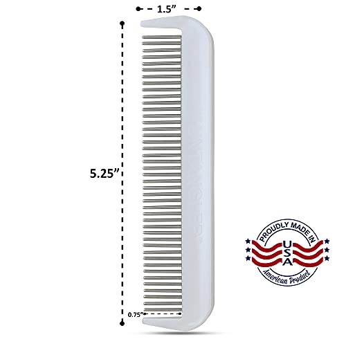 Image of Cat Comb with Silky Smooth Rotating Teeth - Clears Mats Gently (5 inch Ultra Fine Teeth; 7 inch Dual Teeth) (White, 5 inch)