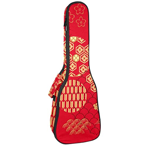 Housse ukulélé ténor et concert motif traditionnel japonais imperméable 53/60 cm