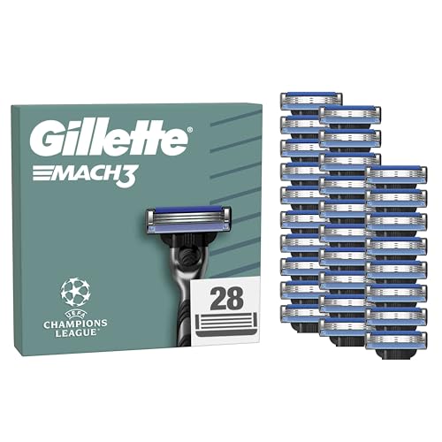Gillette Mach3 Rasierklingen für Männer, 28 ORIGINAL Gillette Ersatzklingen, Klingen für Herren mit Gleitstreifen für ein sanftes Gleiten und Klingenbeschichtung Gillette Mach3 Rasierklingen für Männer, 28 ORIGINAL Gillette Ersatzklingen, Klingen für Herren mit Gleitstreifen für ein sanftes Gleiten und Klingenbeschichtung