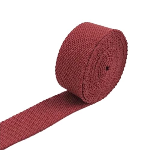 WENYAGUO Polyester Cotton Webbing Strap, Polyester Cotton Webbing Strap 20-50mm Wide 2mm Thick Multicolor 8 Meters(15red,38mm)