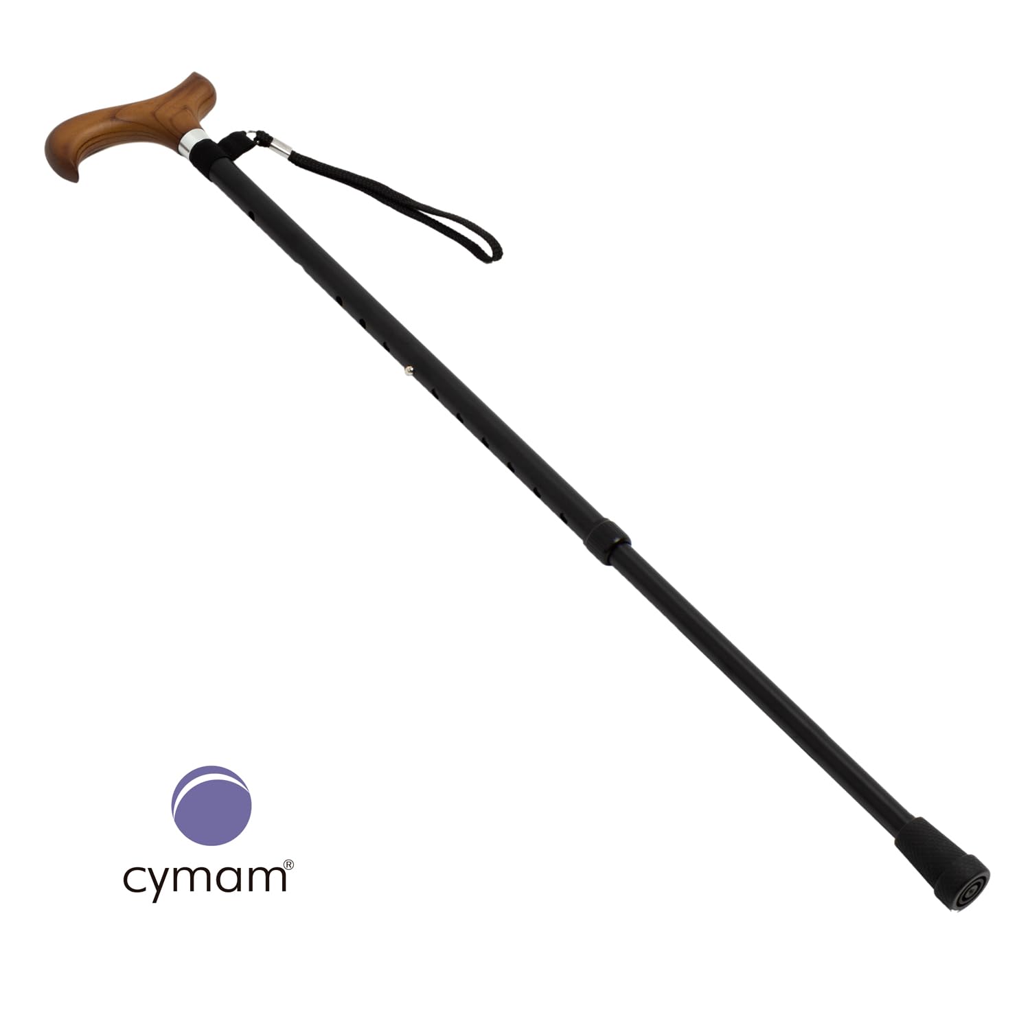 Bastón Extensible para Mayores de Aluminio | Empuñadura de madera ergonómica y ambidiestra, altura regulable, diseño ligero y resistente para el apoyo diario