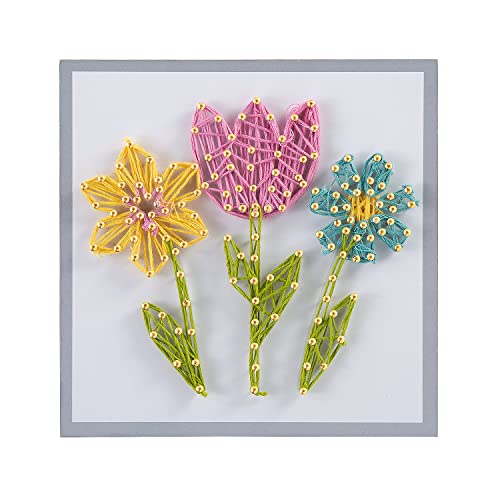 Spring Flowers String Art Craft