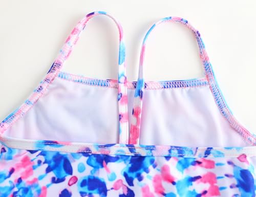 Image of TENVDA Girls One Piece Swimsuits Sport Halter Swimwear Beach Bathing Suit