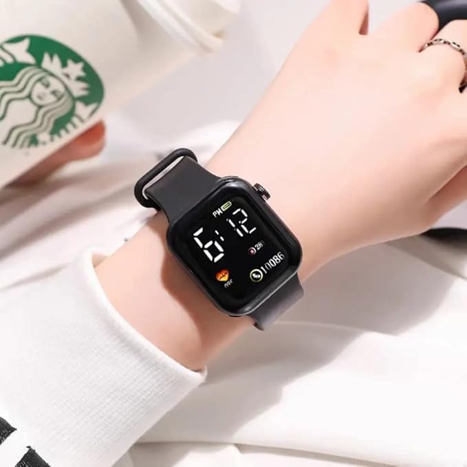 Image of GOLDENIZE FASHION Smart Watch for Kids Girls /Boys, Brthday Return Gift for Kids, Luminous LED Display Fashionable Kids Digital Watches Waterproof Sports Square Electronic Watch for Kid, Boy /Girls