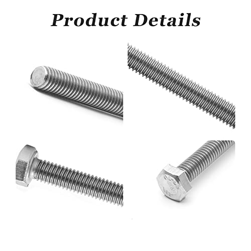 Image of 4 PCS M6 Hex Bolt, M6-1 x 150mm Hex Head Screws Bolts 304 Stainless Steel Tap Bolts (Pack of 3)