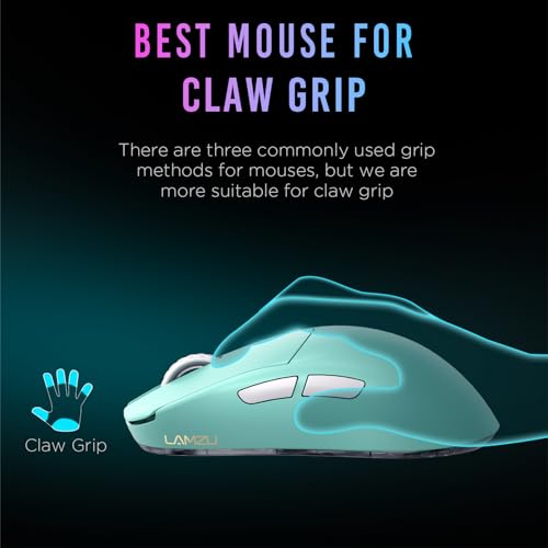 Image of Lamzu Atlantis OG V2 PRO Wireless Gaming Mouse, Ultra Lightweight 57g, Mechanical Switch,26000 DPI,Symmetrical,MCU Nordic 52840,Silver TTC, PAW3395 Sensor (Elegant Blue)-Coming with 1K Dongle
