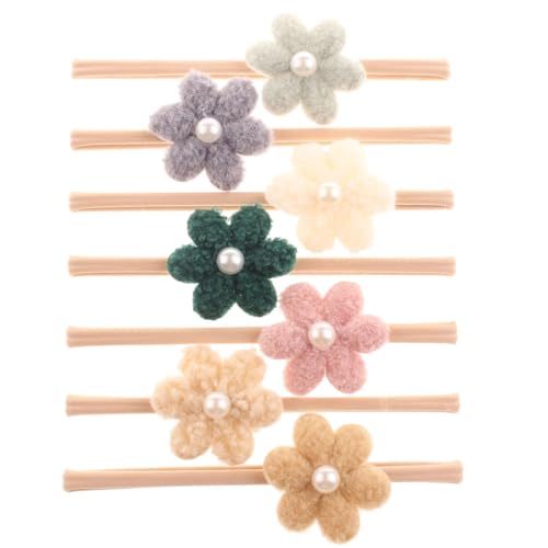 7 Pack Baby Nylon Headbands Hairbands Hair Bows Hair Accessories for Baby Girls Newborn Infant Toddler Kids
