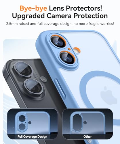 Image of CANSHN Magnetic for iPhone 17 Case, Upgraded [Full Camera Protection] [Compatible with Magsafe] [Translucent Matte] Shockproof Protective Phone Case for iPhone 17 - Light Blue