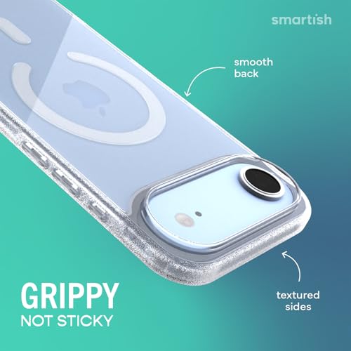 Image of Smartish iPhone Air MagSafe Clear Case - Gripmunk Magnetic Slim Case [Lightweight + Protective] Anti-Yellowing Thin Grip Clear Cover for Apple iPhone Air - Clearly Clear