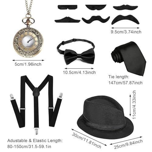 Costume de carnaval pour homme style accessoires années 20