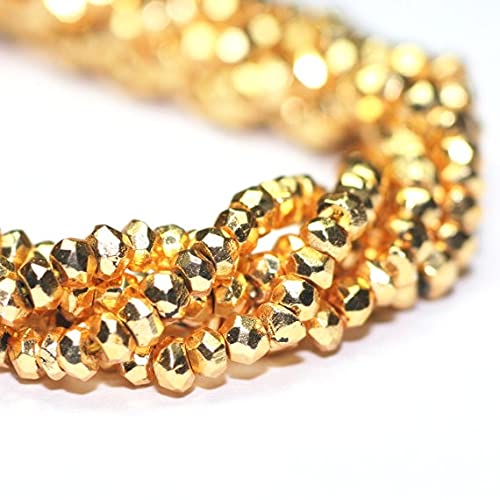 Pyrite dorée micro-facettée de qualité supérieure pour bijoux haut de gamme