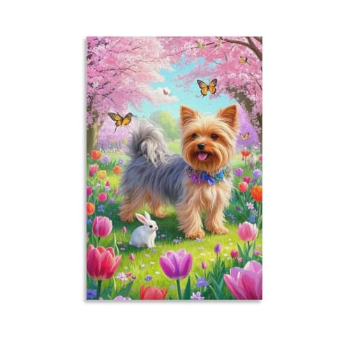 Poster Yorkshire Terrier KAYZTGSDA - Impression sur toile moderne pour salon - 50x75 cm