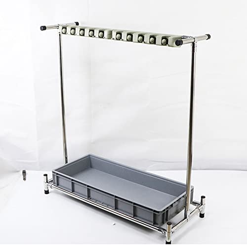 Movable Floor Standing Mop Broom Holder,Commercial Stainless Steel Mop Rack, Cleaning Supplies Organizer,Garden Tool Storage,Umbrella Stand,Put Wet Mops,5 Slots,for Garage,Schools,Hospitals,Factories